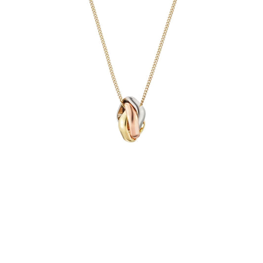 [AW]TRI-COLOR SQUARE RING NECKLACE