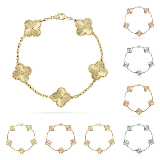 [AW]LUCKY CLOVER 5-MOTIF BRACELET - LASER COLLECTION