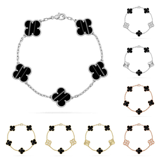 [AW]LUCKY CLOVER 5-MOTIF BRACELET - PULSE STONE COLLECTION