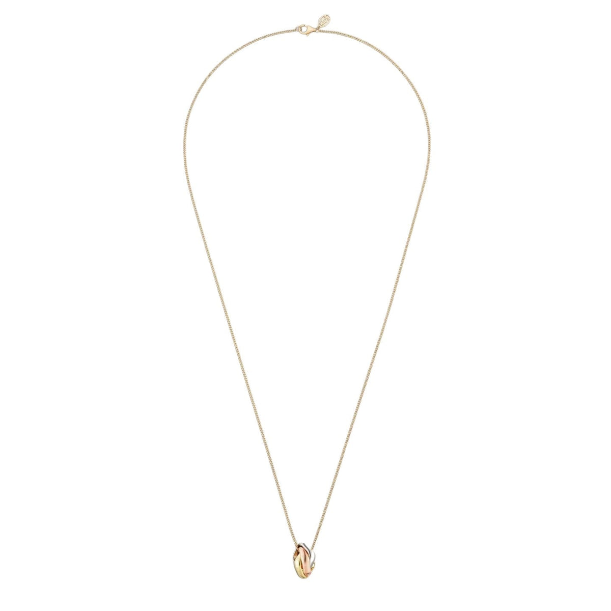 [AW]TRI-COLOR SQUARE RING NECKLACE