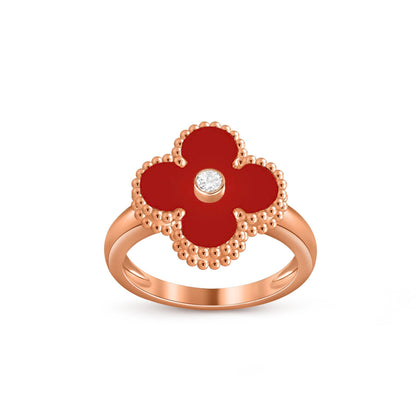 [AW]LUCKY CLOVER DIAMOND-ACCENT ROSE GOLD RING COLLECTION