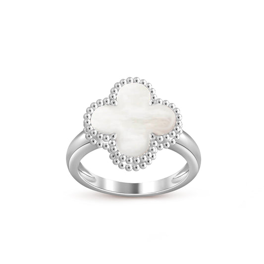 [AW]LUCKY CLOVER VINTAGE WHITE GOLD RING COLLECTION