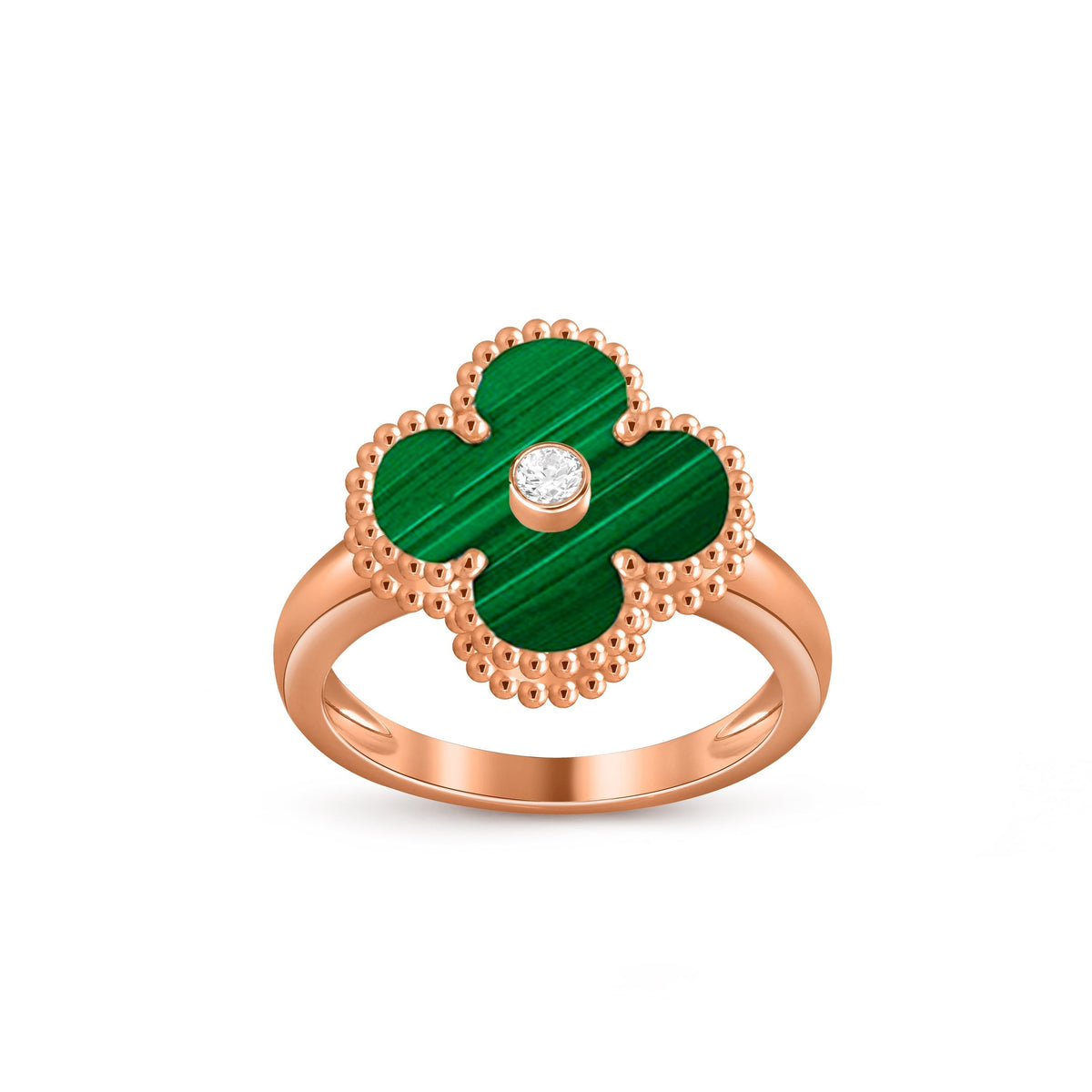 [AW]LUCKY CLOVER DIAMOND-ACCENT ROSE GOLD RING COLLECTION