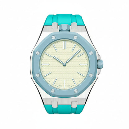 [AW]OAK POP SKY BLUE STEEL SILICONE STRAP