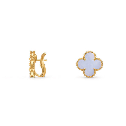 [AW]15MM CLOVER FLOWER STUD EARRINGS GOLD COLLECTION