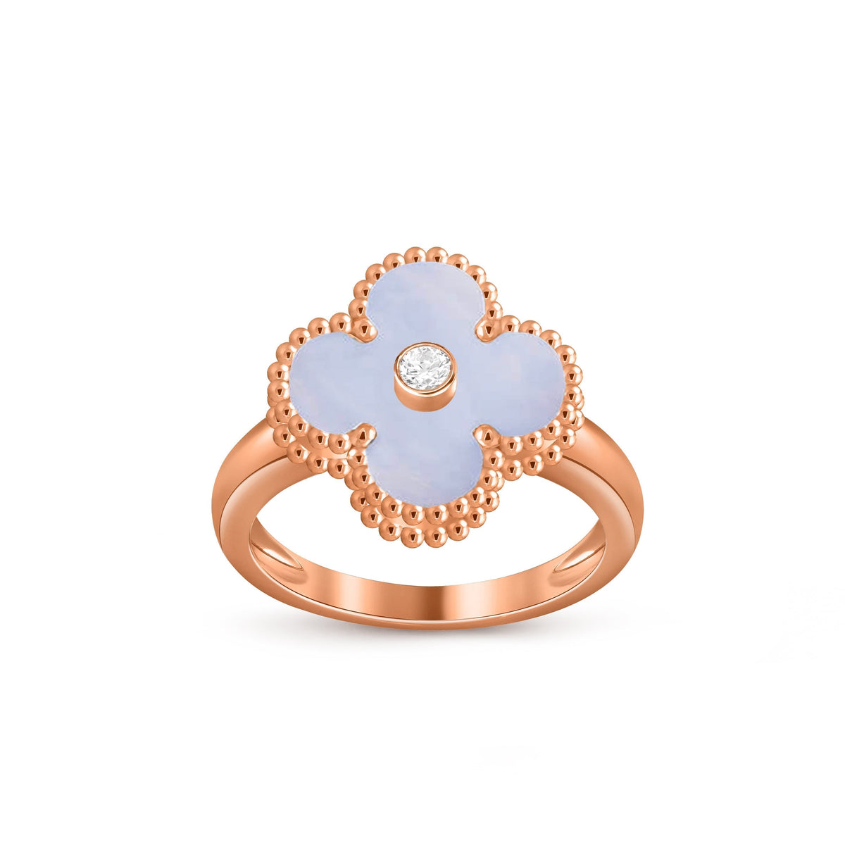 [AW]LUCKY CLOVER DIAMOND-ACCENT ROSE GOLD RING COLLECTION