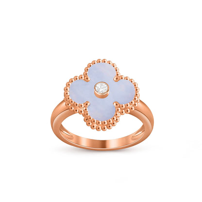 [AW]LUCKY CLOVER DIAMOND-ACCENT ROSE GOLD RING COLLECTION