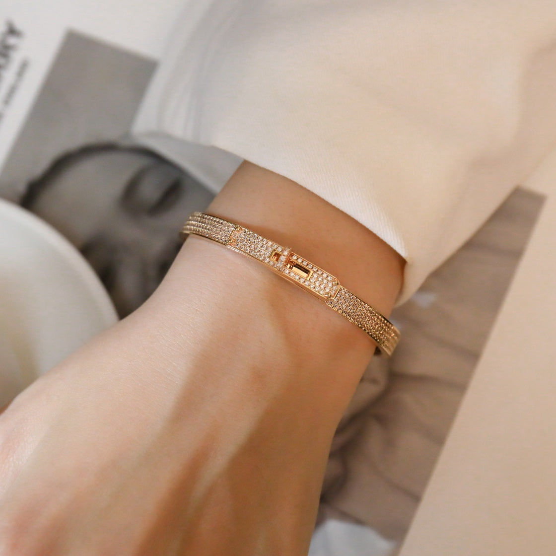 [AW]KELLY BRACELET DIAMOND PAVED