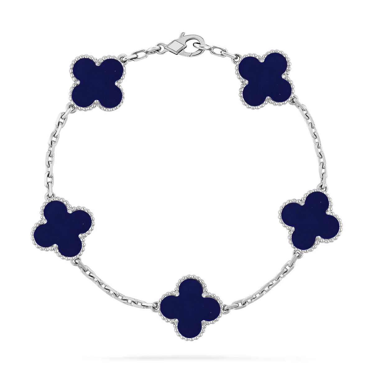 [AW]LUCKY CLOVER 5-MOTIF BRACELET - LAPIS LAZULI COLLECTION
