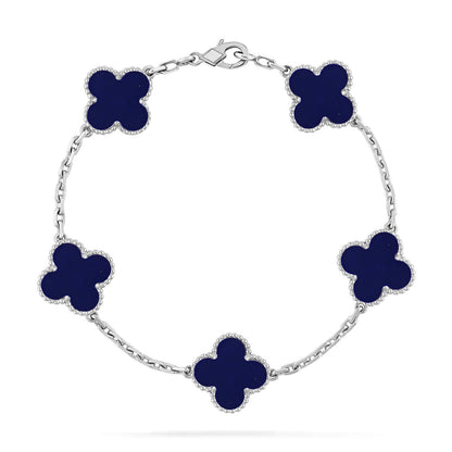 [AW]LUCKY CLOVER 5-MOTIF BRACELET - LAPIS LAZULI COLLECTION