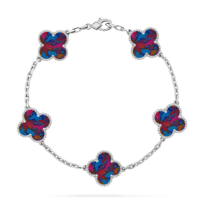 [AW]LUCKY CLOVER 5-MOTIF BRACELET - MULTI-GEM COLLECTION
