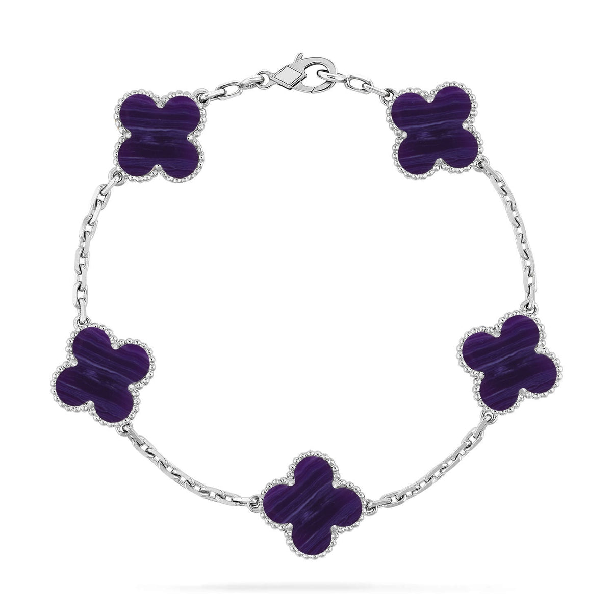 [AW]LUCKY CLOVER 5-MOTIF BRACELET - CHAROITE COLLECTION