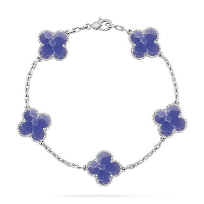 [AW]LUCKY CLOVER 5-MOTIF BRACELET - BLUE LARIMAR COLLECTION