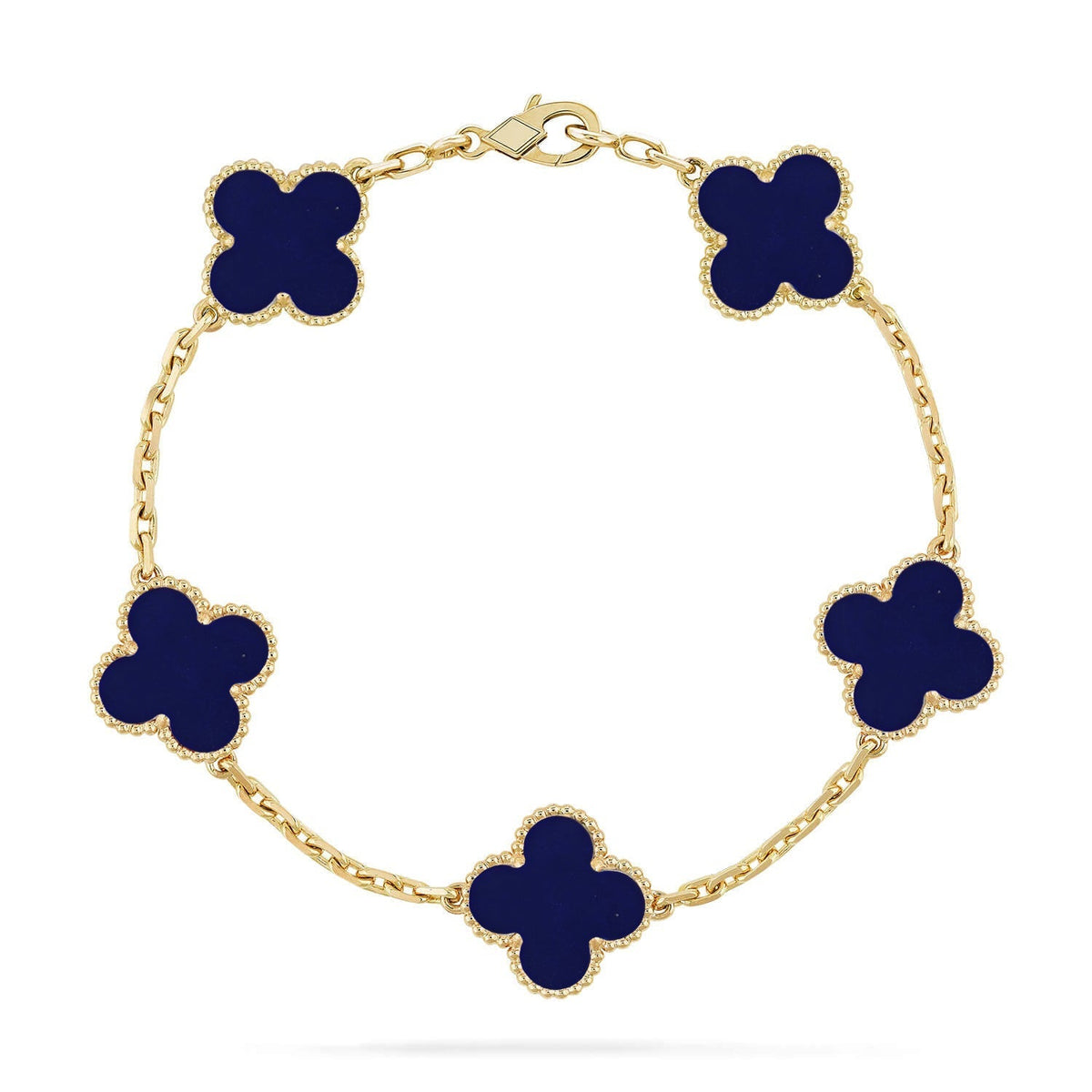[AW]LUCKY CLOVER 5-MOTIF BRACELET - LAPIS LAZULI COLLECTION