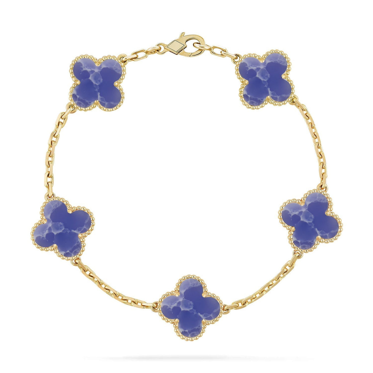 [AW]LUCKY CLOVER 5-MOTIF BRACELET - BLUE LARIMAR COLLECTION