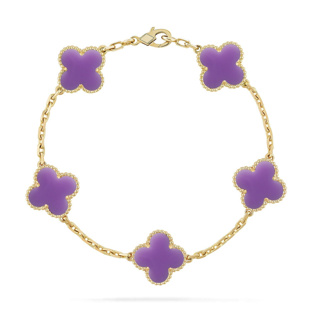 [AW]LUCKY CLOVER 5-MOTIF BRACELET - LAVENDER COLLECTION