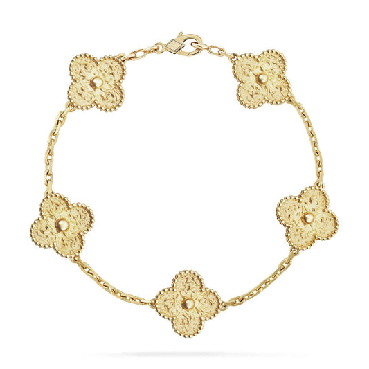 [AW]LUCKY CLOVER 5-MOTIF BRACELET - BRONZING