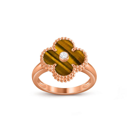 [AW]LUCKY CLOVER DIAMOND-ACCENT ROSE GOLD RING COLLECTION