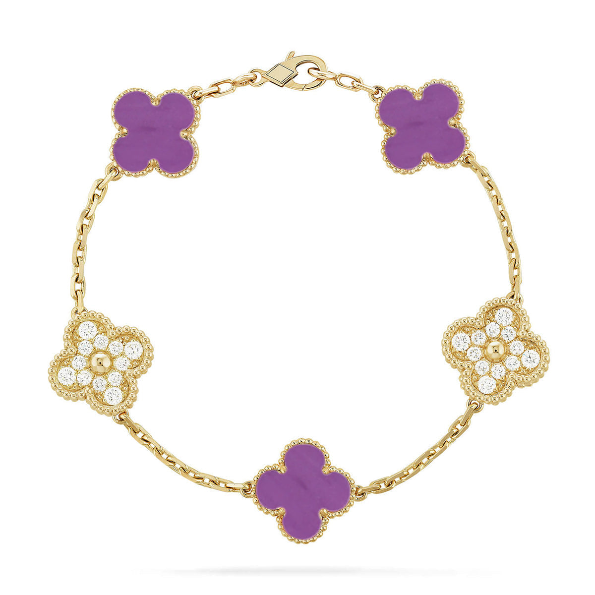 [AW]LUCKY CLOVER 5-MOTIF BRACELET - VIOLET COLLECTION