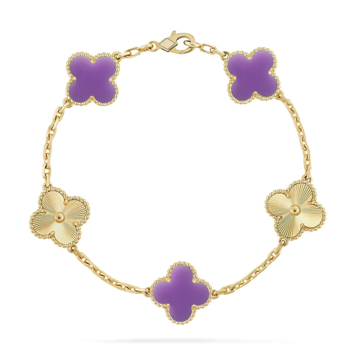 [AW]LUCKY CLOVER 5-MOTIF BRACELET - LAVENDER COLLECTION