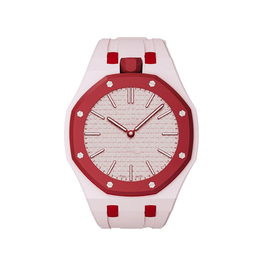 [AW]OAK POP EXCLUSIVE PINK AND RED SILICONE STRAP