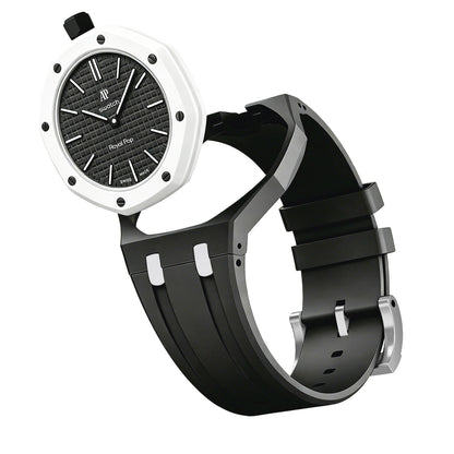 [AW]OAK POP EXCLUSIVE BLACK AND WHITE SILICONE STRAP