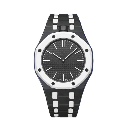 [AW]OAK POP EXCLUSIVE BLACK AND WHITE BIOCERAMIC STRAP