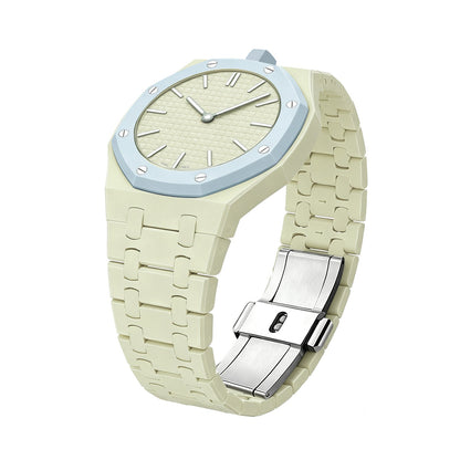 [AW]OAK POP EXCLUSIVE CREAMY YELLOW BIOCERAMIC STRAP
