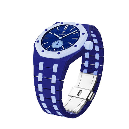 [AW]OAK POP EXCLUSIVE DARK BLUE AND LIGHT BLUE BIOCERAMIC STRAP
