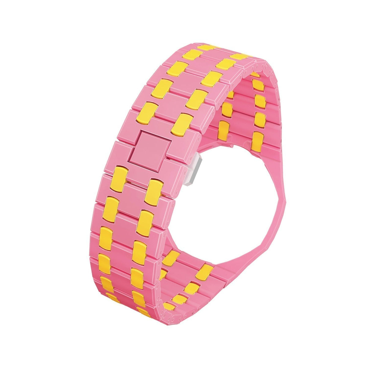 [AW]OAK POP EXCLUSIVE PINK AND YELLOW BIOCERAMIC STRAP