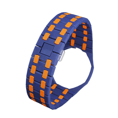 [AW]OAK POP EXCLUSIVE DARK BLUE AND ORANGE BIOCERAMIC STRAP