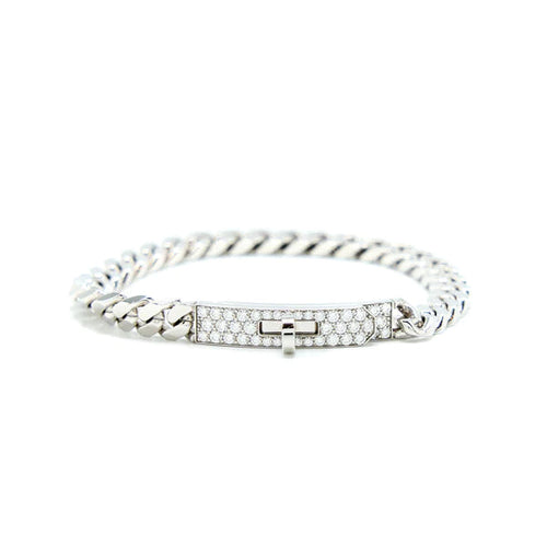 [AW]KELLY CHAIN SILVER DIAMOND BRACELET