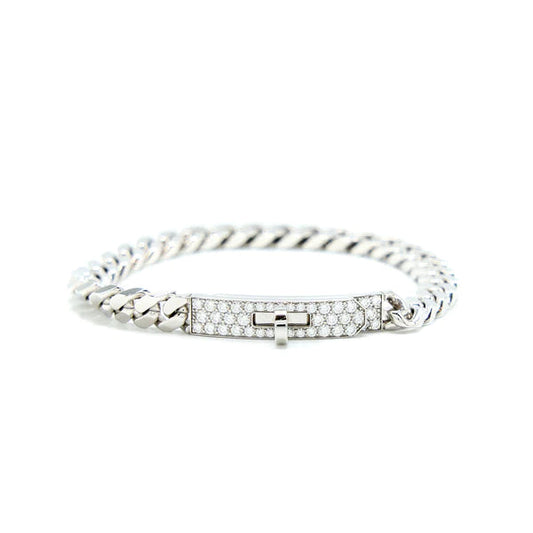 [AW]KELLY CHAIN SILVER DIAMOND BRACELET