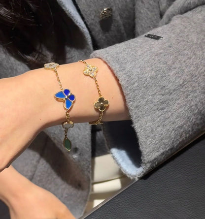 [AW]SPRING ENCHANTMENT BUTTERFLY & FLORAL CHARM BRACELET