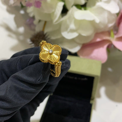 [AW]LUCKY CLOVER GOLD REVERSIBLE RING