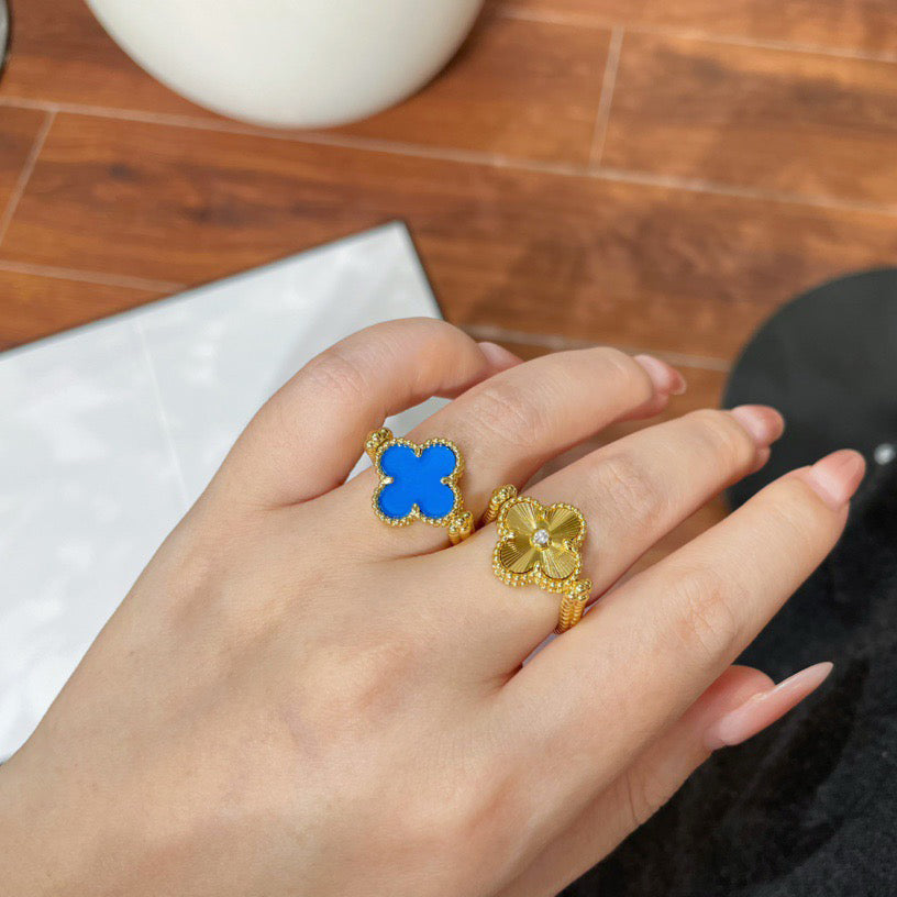 [AW]LUCKY CLOVER GOLD REVERSIBLE RING
