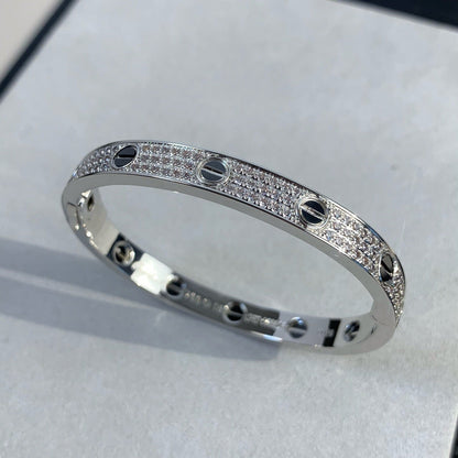 [AW]CLASSIC 6.1MM LOVE BANGLE - DIAMOND PAVÉ & BLACK CERAMIC