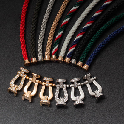 [AW]FORCE LARGE HORSESHOE HALF DIAMOND BRACELET - ROSE GOLD
