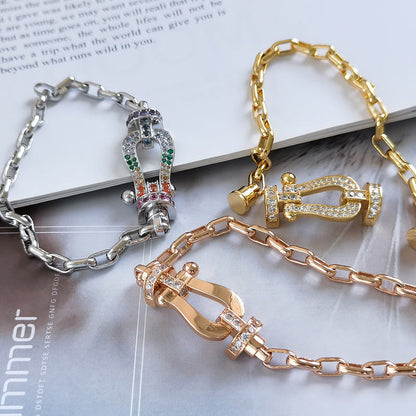 [AW]FORCE LARGE HORSESHOE CLASP METAL BRACELET