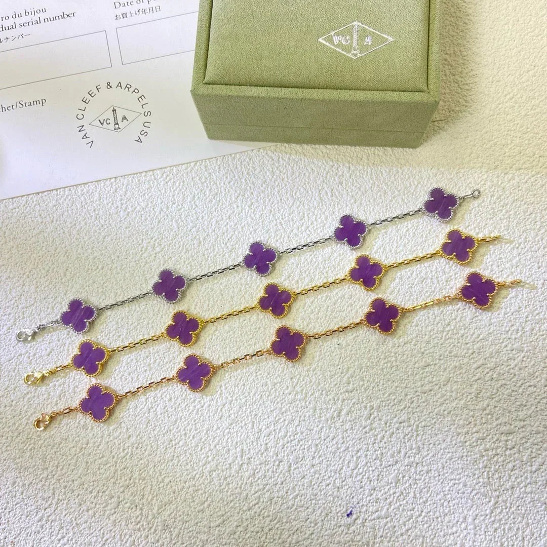 [AW]LUCKY CLOVER 5-MOTIF BRACELET - VIOLET COLLECTION