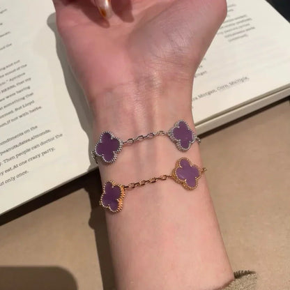 [AW]LUCKY CLOVER 5-MOTIF BRACELET - VIOLET COLLECTION