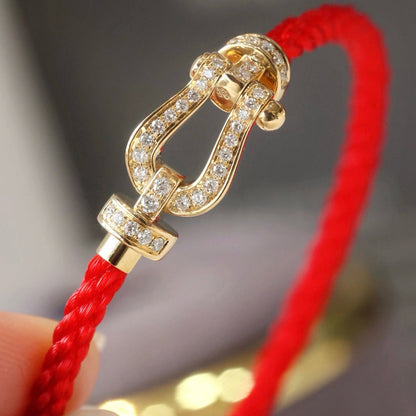 [AW]FORCE LARGE HORSESHOE FULL DIAMOND BRACELET - WHITE GOLD