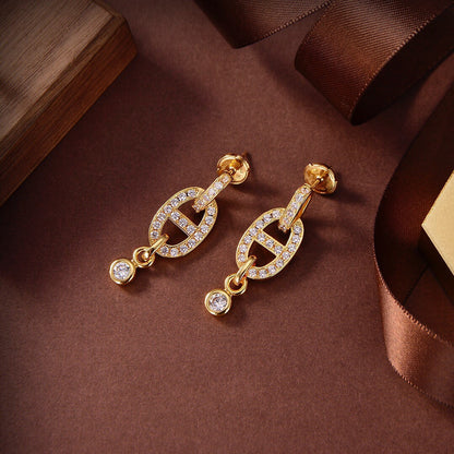 [AW]HM CHAINE DIAMOND EARRINGS