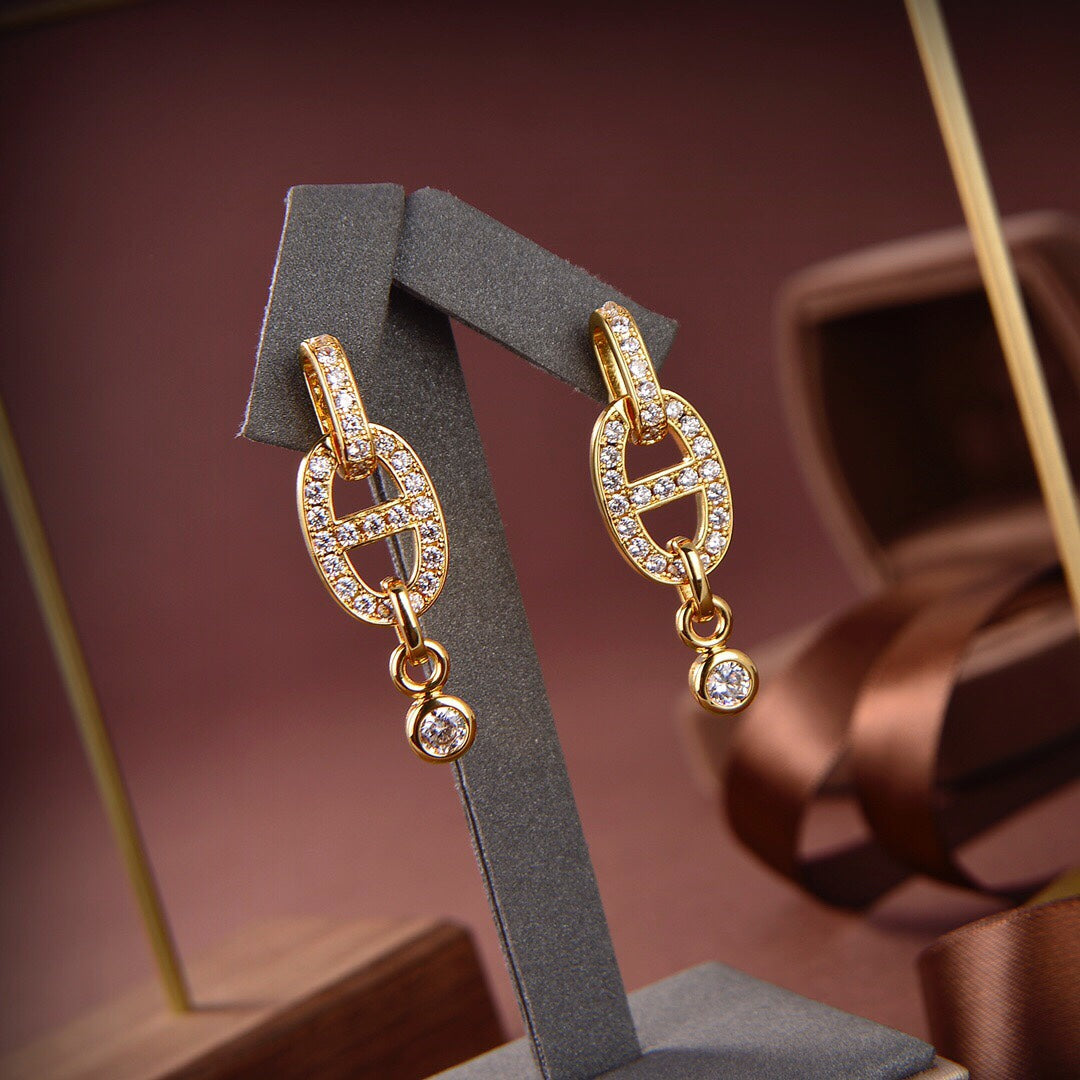 [AW]HM CHAINE DIAMOND EARRINGS