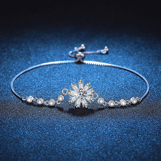 [AW]RADIANT ICY CRYSTAL SUNFLOWER MOISSANITE BRACELET