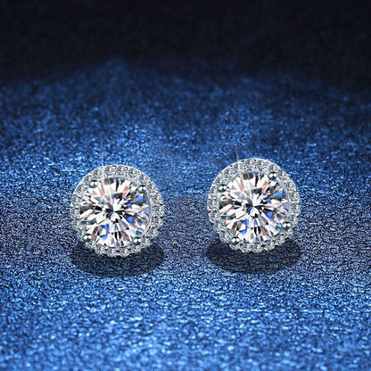 [AW]CLASSIC 4-PRONG ROUND MOISSANITE STUD EARRINGS