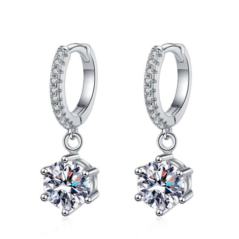 [AW]CLASSIC 6-PRONG MOISSANITE DROP EARRINGS