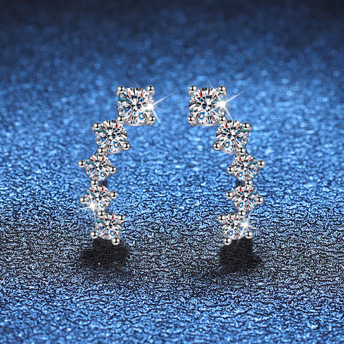 [AW]SPARKLING SMILE ARC MOISSANITE STUD EARRINGS