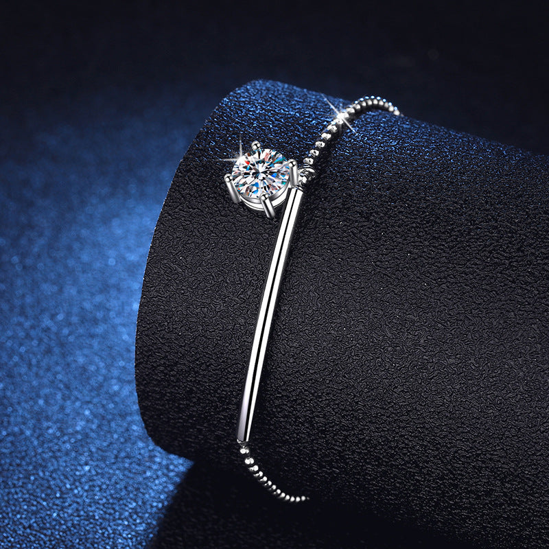 [AW]ELEGANT HALF-MOON CURVE MOISSANITE BRACELET