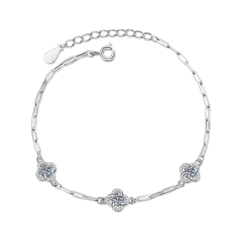[AW]TRIPLE-CLOVER MOISSANITE BRACELET